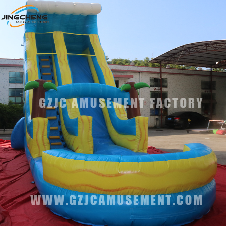 Blue Crush Inflatable Water Slide With Plunge Pool