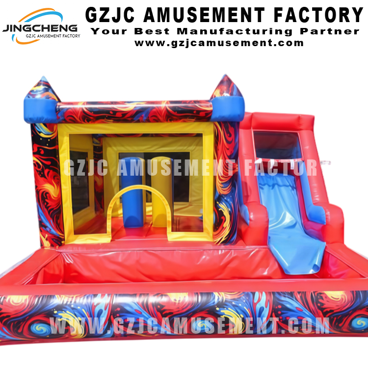 Commercial PVC Bouncy Castle With Water Slide