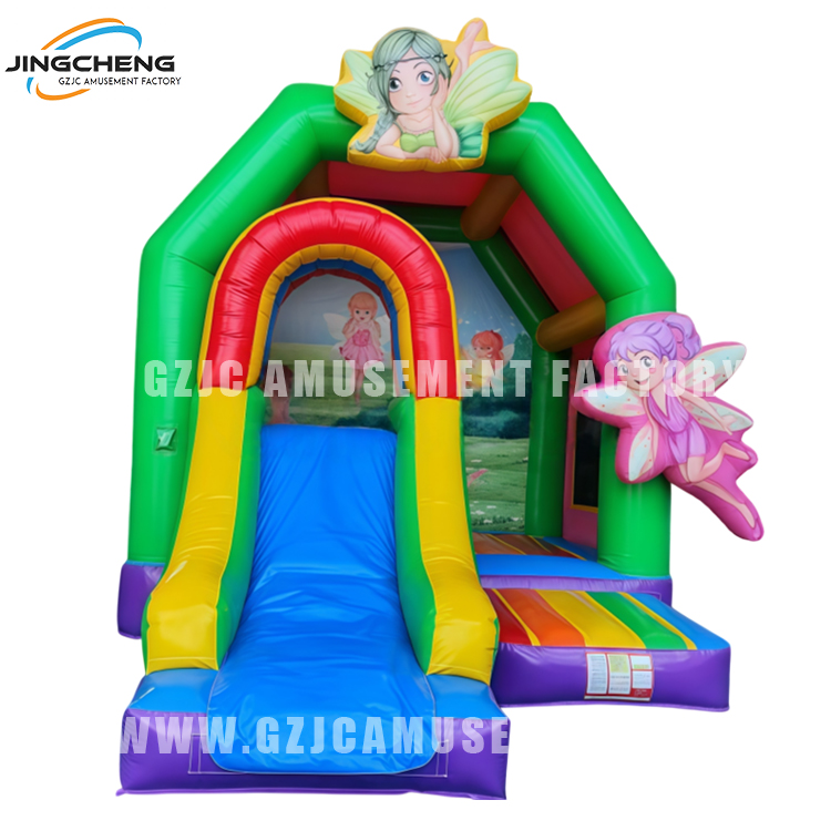 Fantasy girl inflatable bouncy castle with slide