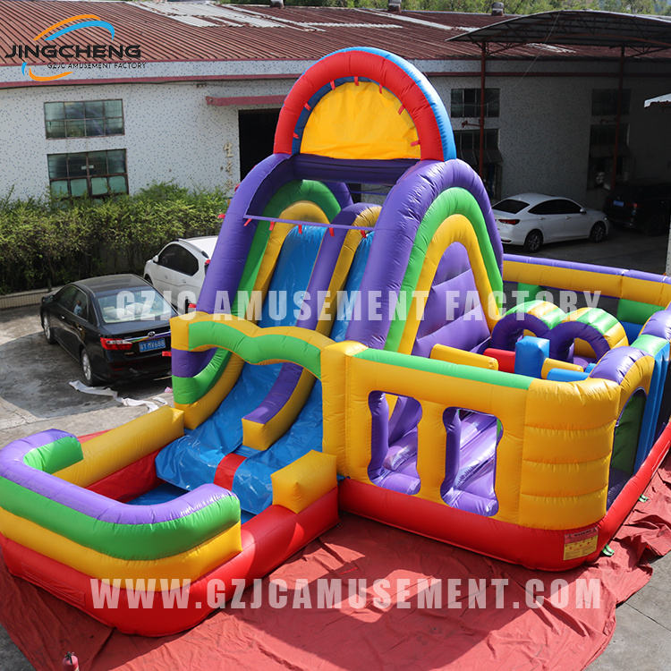 Kids Party Inflatable Water Side Bounce House With Pool