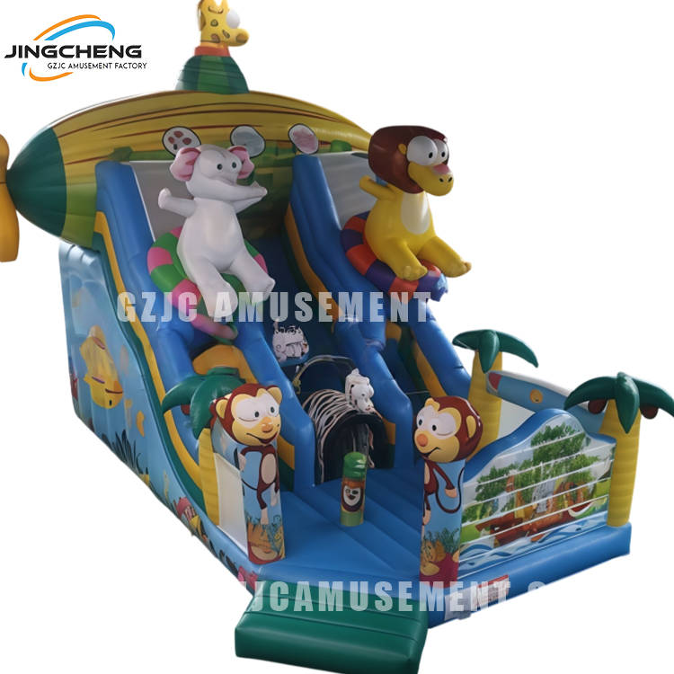 Outdoor children's inflatable slide for play