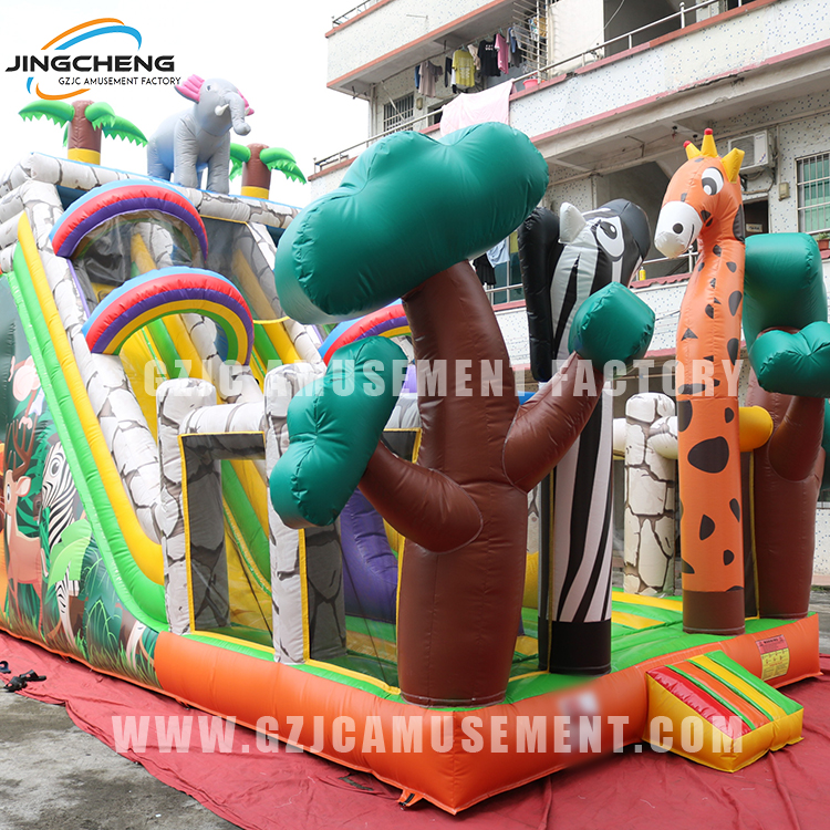 Wild Animals Inflatable Slide