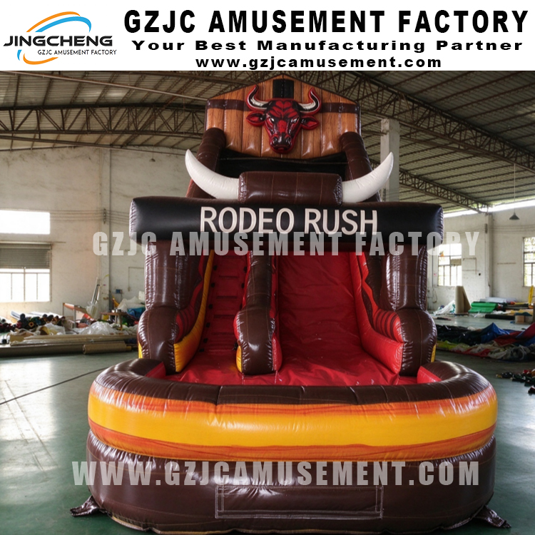 Wild West Rodeo Bull Themed Inflatable Slide Event Rental